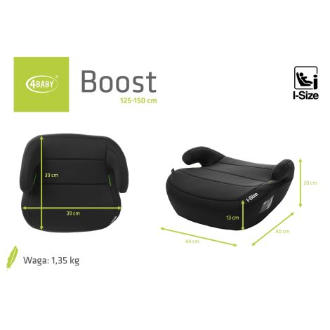 4Baby Boost - podstawka, podwyższenie na fotel 125-150 cm | Black (czarny) - 5